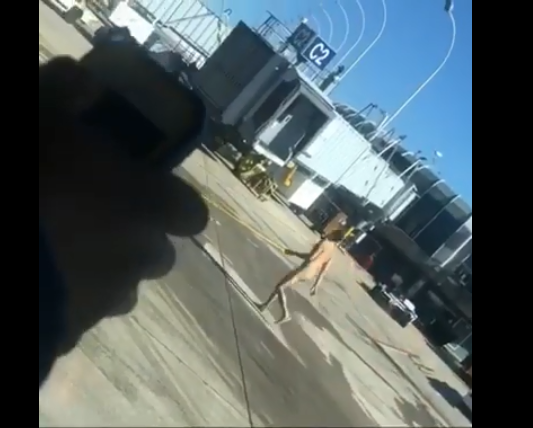 A man was spotted walking naked on the tarmac at O’Hare