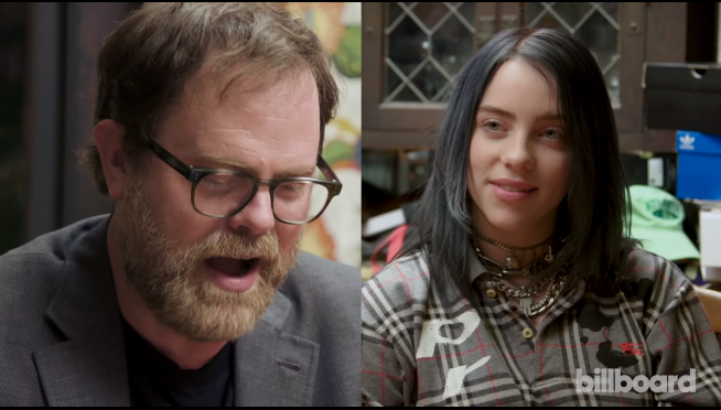 Billie Eilish accepts “The Office” trivia challenge — from Rainn Wilson.