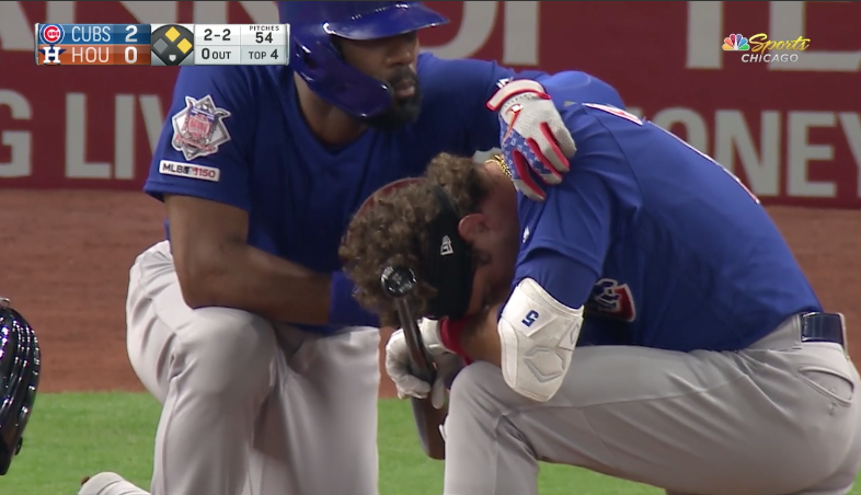 Cubs-Astros game gets emotional after foul hit