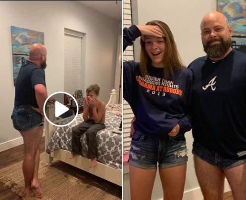 Dad gave his daughter a fashion lesson with DIY daisy dukes