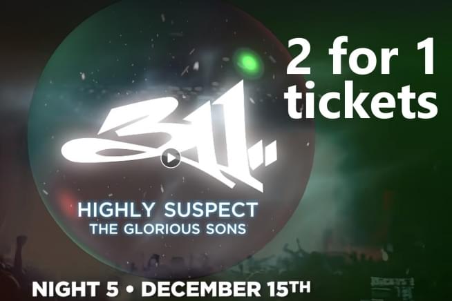 Get ’em Now! TNWSC 2 for 1 Tickets for 311,Highly Suspect, & Glorious Sons