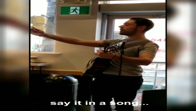 Guy quits job by singing a dirty song