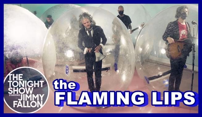 The Flaming Lips perform inside bubbles on Tonight Show