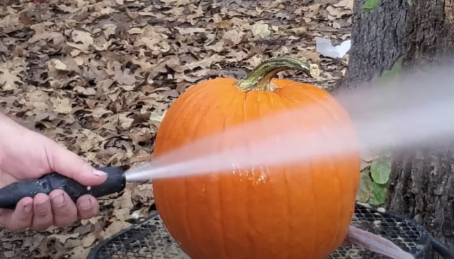 Can you carve a pumpkin with a power washer?