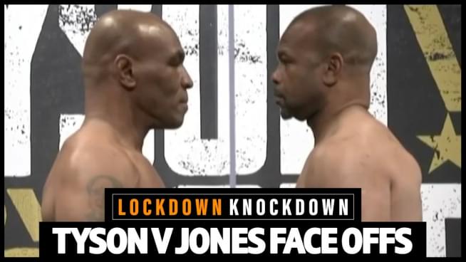 Watch Mike Tyson & Roy Jones Jr. face off before PPV fight