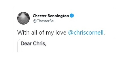 Beautiful letter from Chester Bennington to Chris Cornell