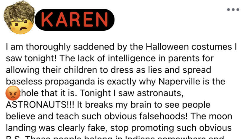Who’s Karen Is It? She hates your kid’s costume- it’s propaganda