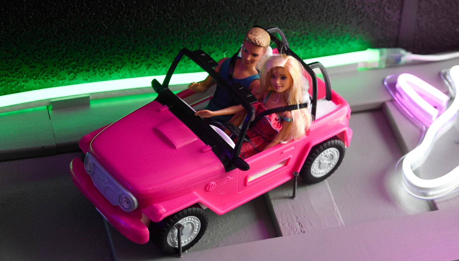 Hop in your “Barbie”  convertible and watch in style