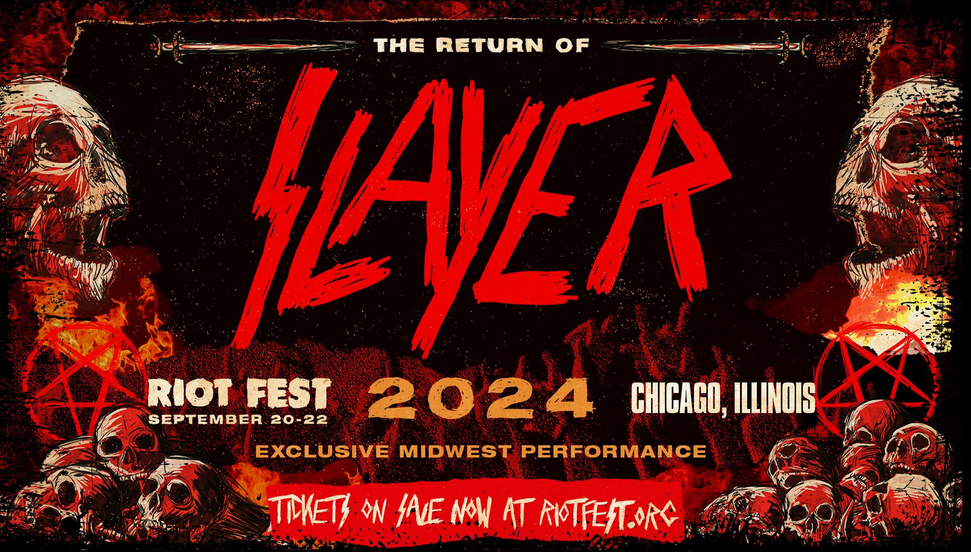 Your favorite metal band, Slayer is BACK and headlining Riot Fest