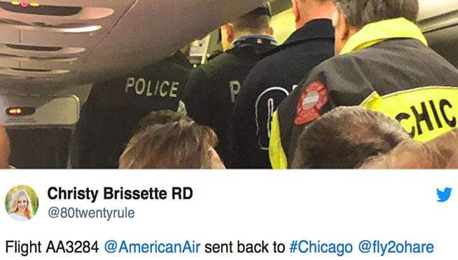 Couple fighting on flight that departed from O’Hare got the plane turned around