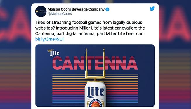 Miller Lite has created a new beer can that’s also a TV ANTENNA