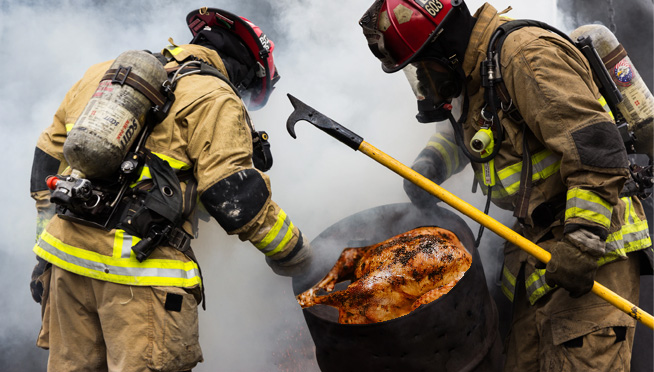 Chicago Fire Department just did their annual turkey safety demo