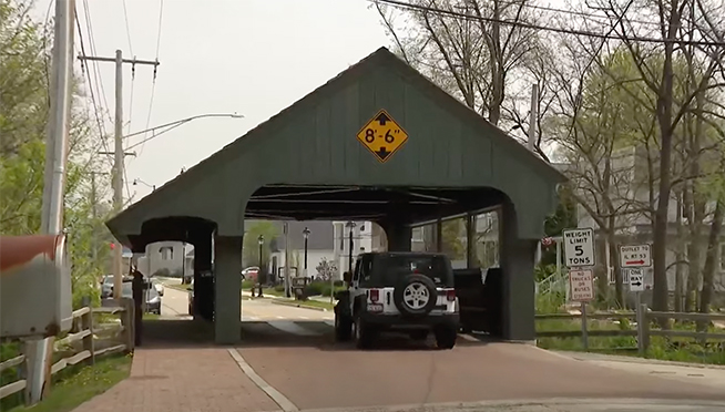 The Long Grove Historical Covered Bridge was hit… AGAIN