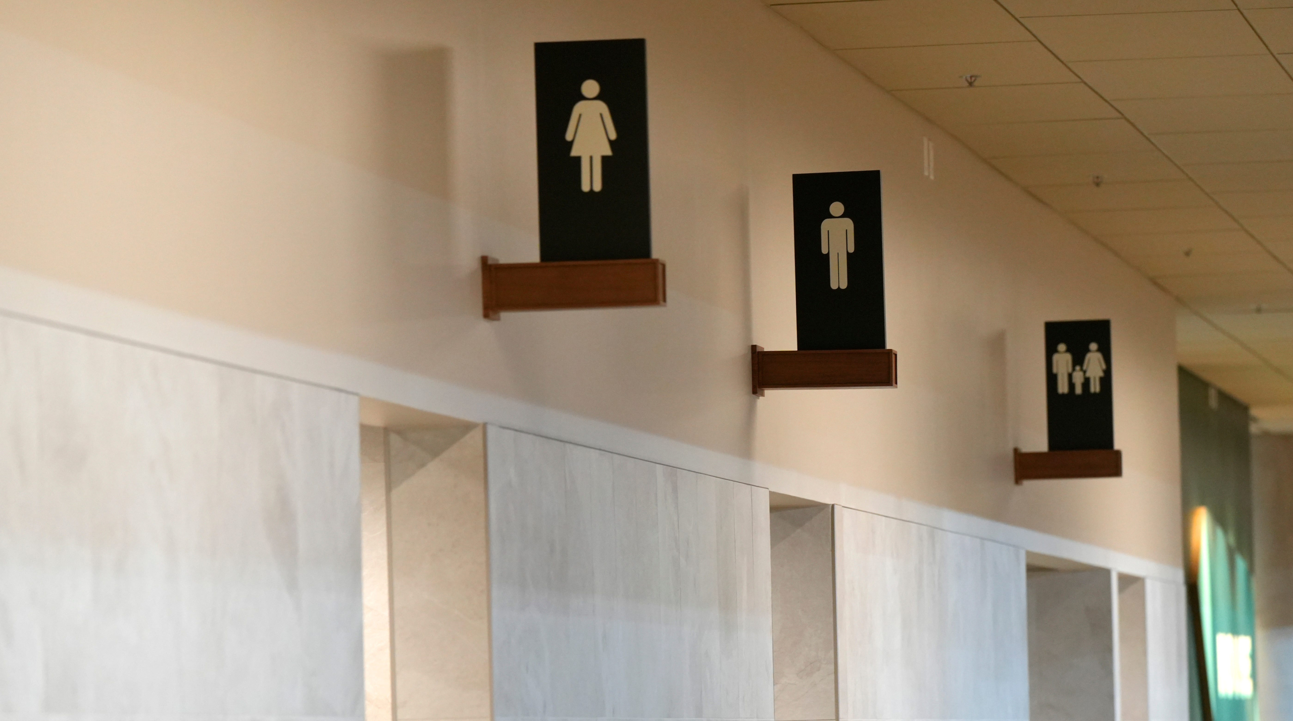 Suburban high school removes bathroom doors