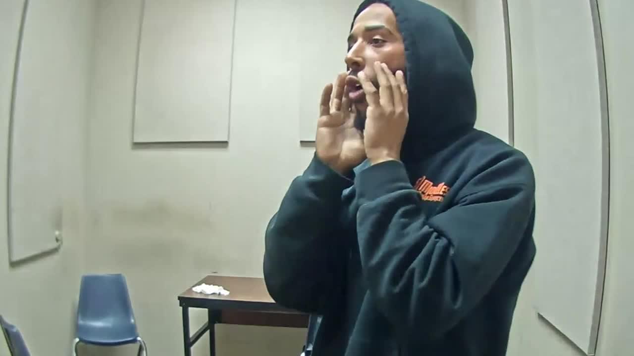 Suspect tries to hide cocaine in police interrogation room