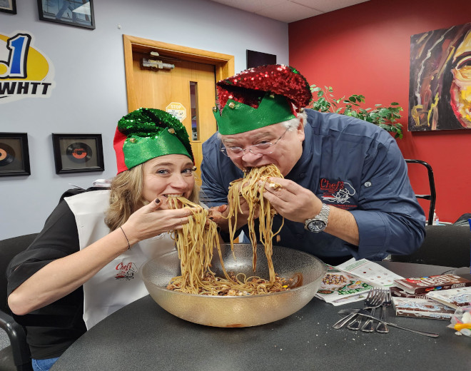 Watch Laura Daniels Make “Elf Spaghetti” with a Special Guest (Recipe Included!)
