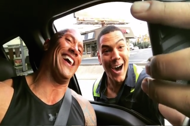 Fan Stops Traffic To Grab A Selfie With The Rock [VIDEO]