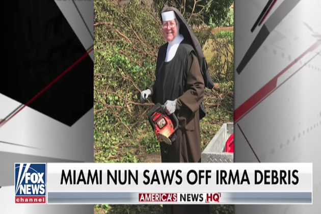 Check Out This Nun Get Busy With A Chainsaw For Irma