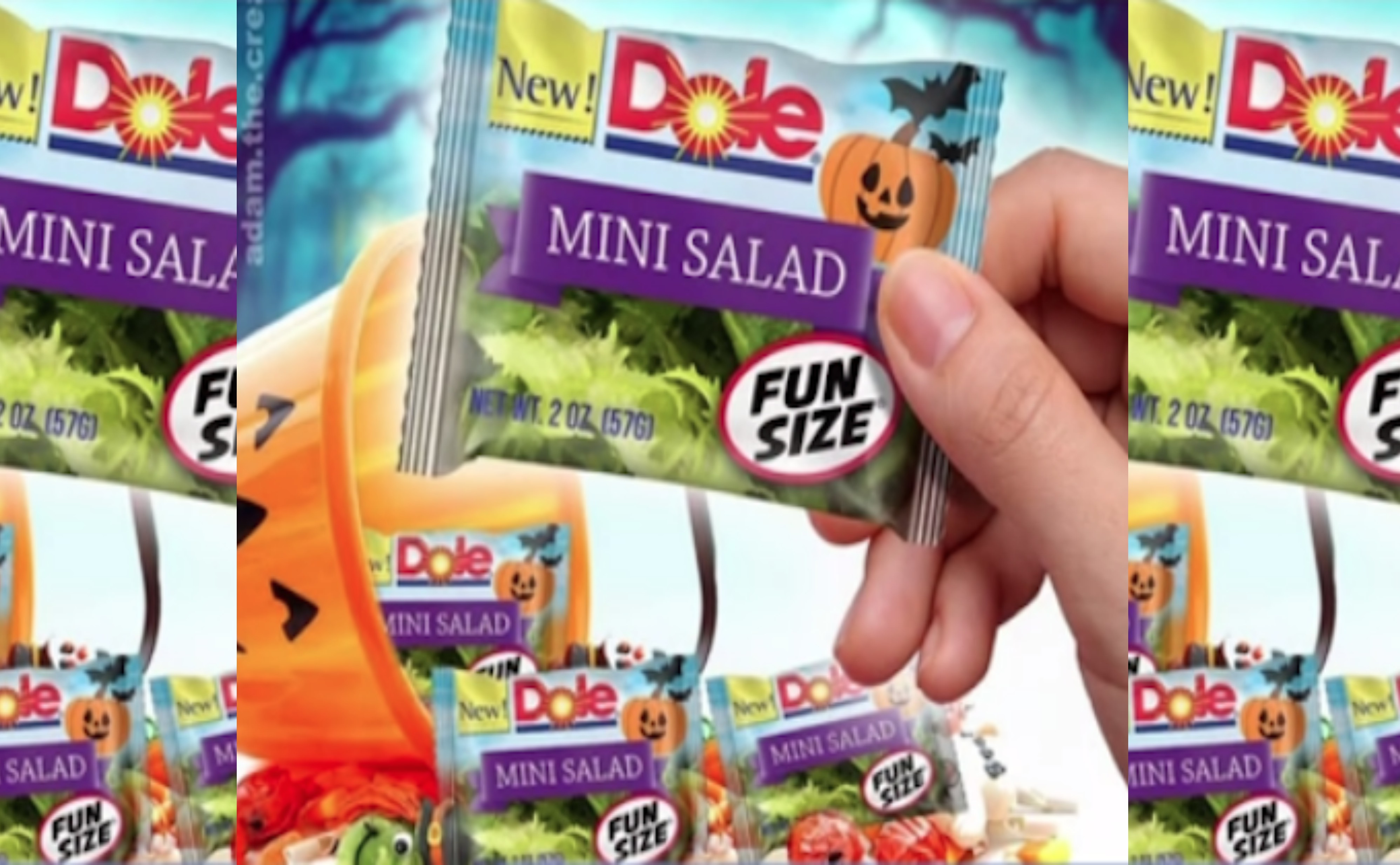 Mini Salad For Halloween Trick-Or-Treaters
