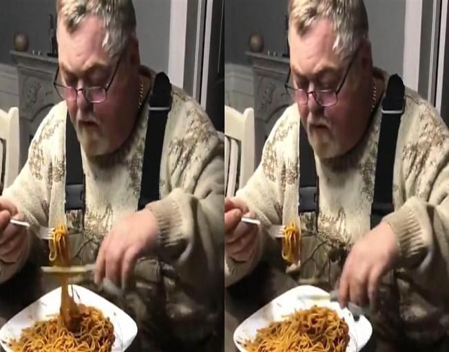 New Eating Utensil: Man Uses Scissors to Eat Spaghetti! [VIDEO]