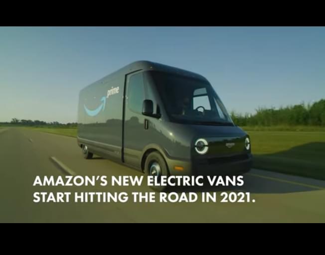 First Look At Electric AMAZON Delivery Vehicle Being Made At RIVIAN [VIDEO]