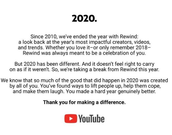 Youtube Cancles Their Yearly “Rewind”