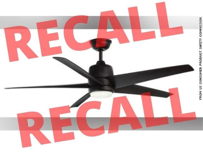 Ceiling Fans Recalled Due To Detaching Blades While Operating