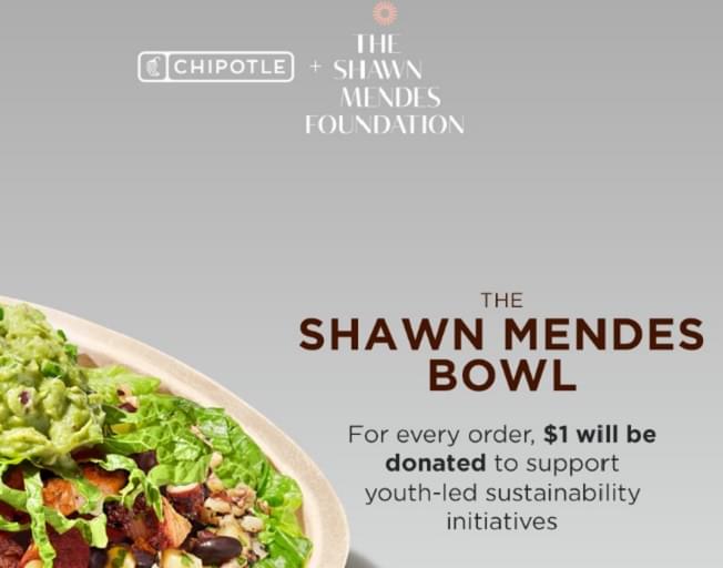 Chipotle Introduces the ‘Shawn Mendes Bowl’