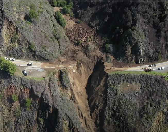 Iconic Mountainside California Highway Collapses and Washes Into Ocean