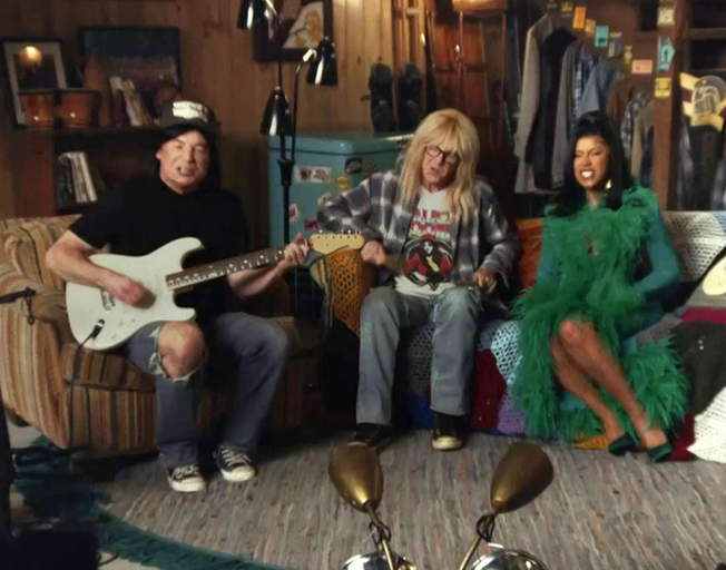 Cardi B Joins Wayne’s World Stars Mike Myers and Dana Carvey in Uber Eats’ Super Bowl Ad [WATCH]