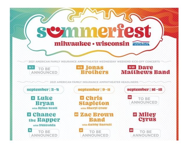 Milwaukee’s “Summerfest” Announces 2021 Lineup