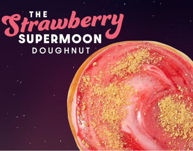 Krispy Kreme Releasing Limited-Edition Pink Strawberry Super Moon Doughnut