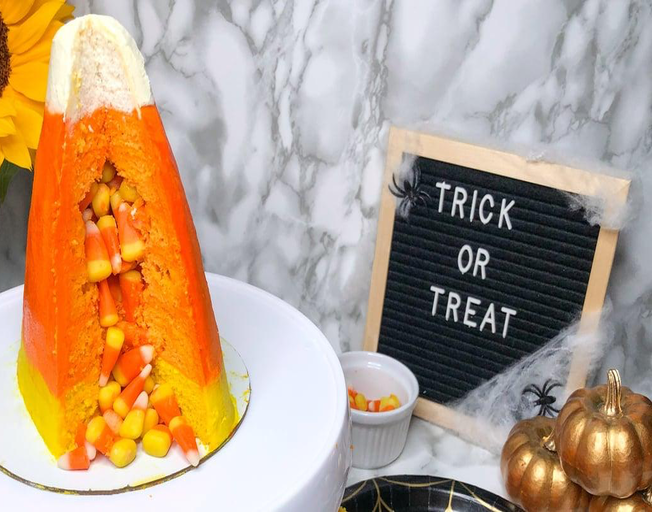 This Candy Corn Surprise Cake Is Sure To Be A Hit At Your Next Monster Mash