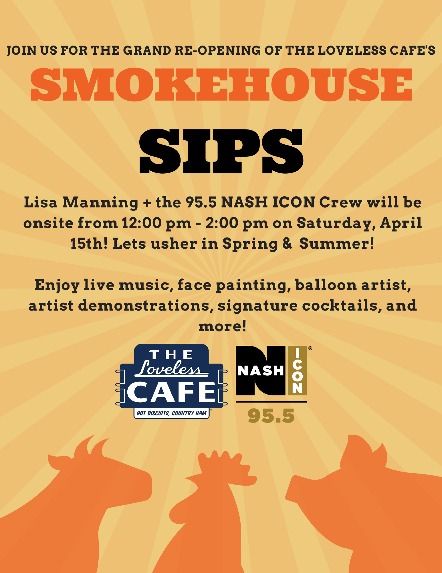 4/15 – Grand Re-Opening of Smokehouse Sips