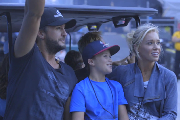 Luke Bryan Celebrates Birthday on the road with Son Bo and Wife Caroline [VIDEO]