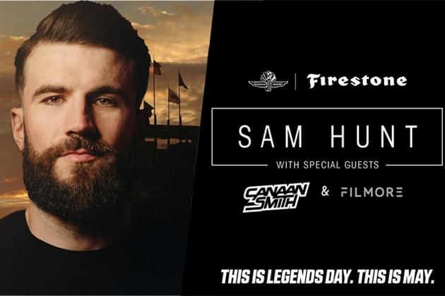 Sam Hunt To Headline Firestone Legends Day Concert at 2018 Indy 500 Race