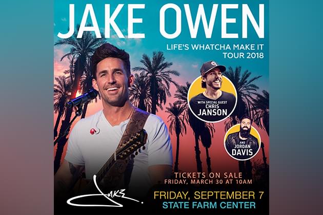 Win Tickets To Jake Owen With A Text 2 Win Weekend