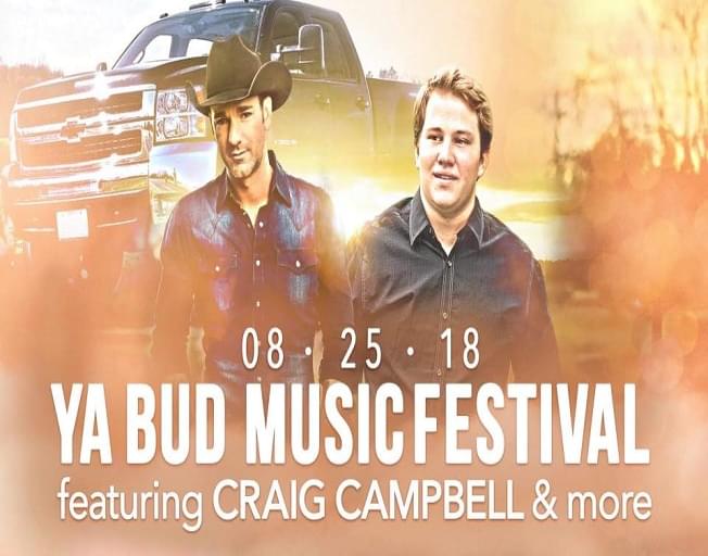 Win Tickets To The Ya Bud Country Music Festival With Craig Campbell