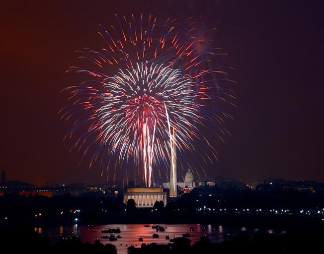 4th of July fireworks over Capital in Washington D.C.