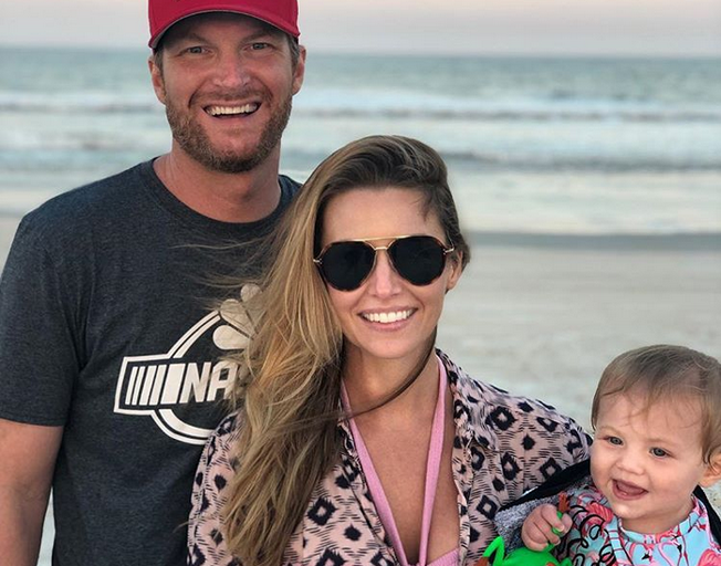 Dale Earnhardt Jr, his wife Amy and their daughter Isla.