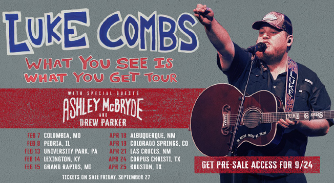 Luke Combs 2020 "What You See Is What you Get Tour"