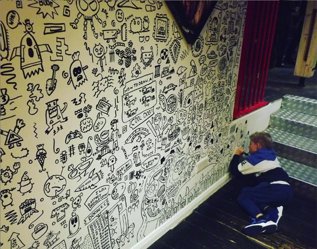 Boy Asked Not To Doodle In Class Gets A Job To Draw On Restaurant Walls