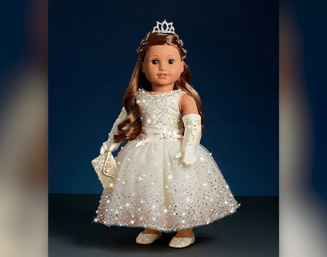 $5,000 American Girl Holiday Doll Is Covered In Swarovski Crystals