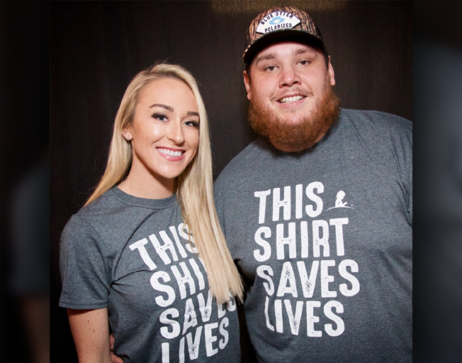 Nicole Hocking & Luke Combs in "This Shirt Saves Lives" St. Jude T-Shirts