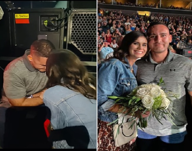 Injured Police Officer Honored By Blake Shelton AND Proposes To Girlfriend During “Nobody But You”