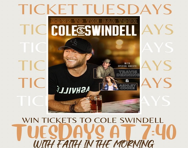 Win Tickets To Cole Swindell with Ticket Tuesdays