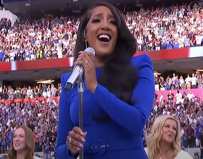 Mickey Guyton Shines Bright While Singing National Anthem at Super Bowl