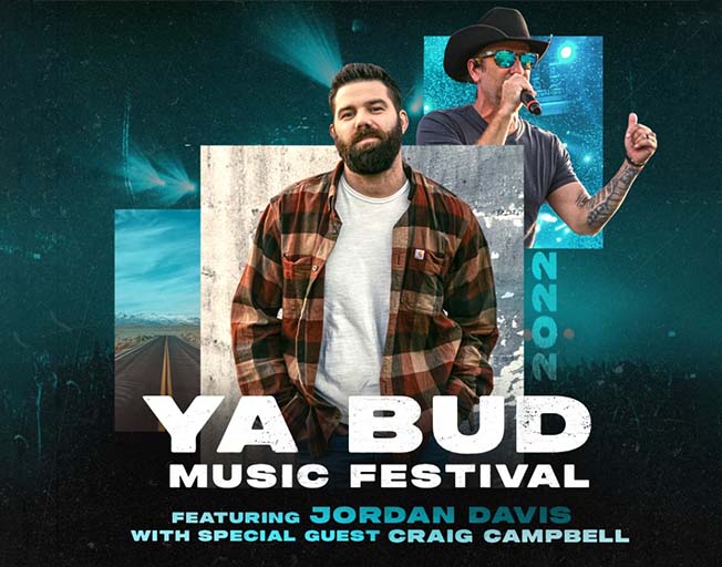 Win Tickets to Jordan Davis and Craig Campbell at the Ya Bud Music Festival
