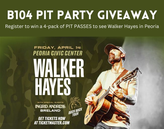 Win the B104 Pit Party Giveaway to Walker Hayes