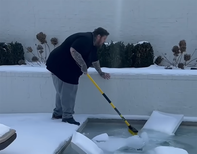 WATCH: Jelly Roll Tried to Fix His Frozen Pool, But It Went Hilariously Wrong